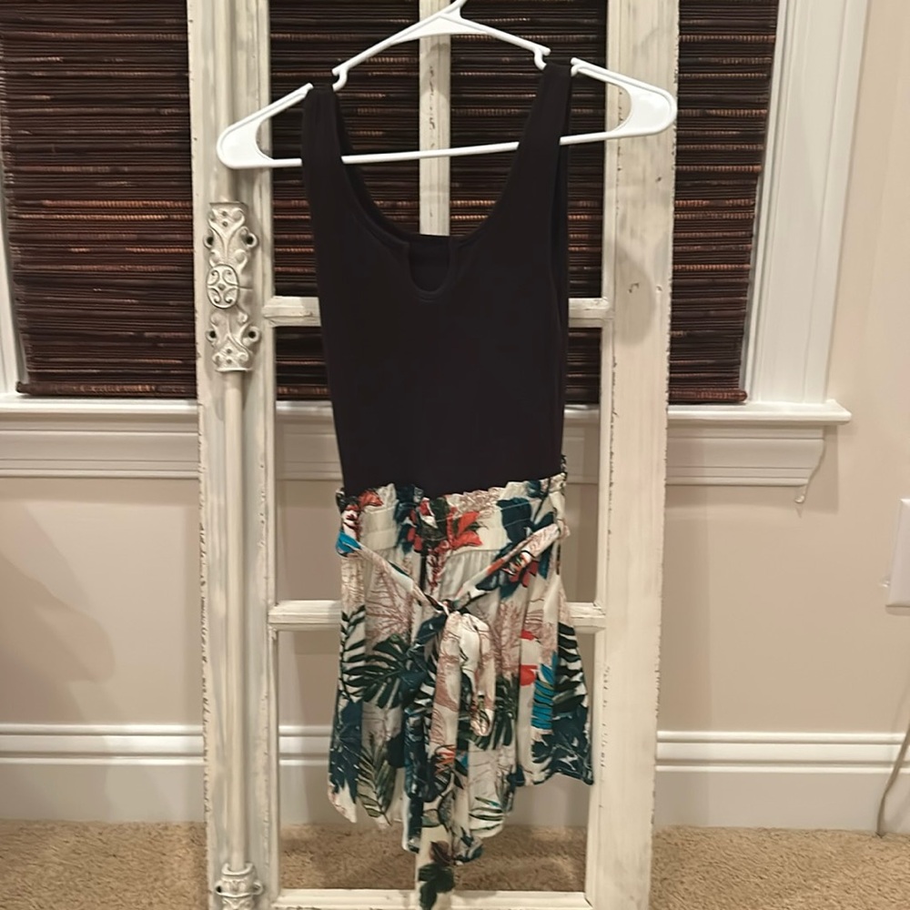 Shein Black And Floral Romper Size XS